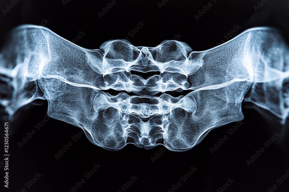 Aufkleber detailed view of human spine highlighting vertebrae structure and alignment with focused clarity aga