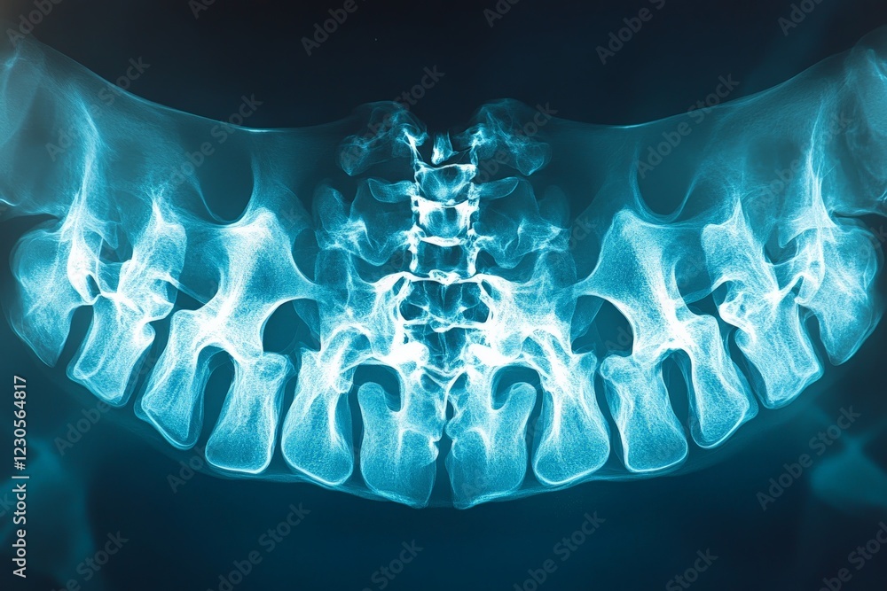 Aufkleber detailed view of human vertebrae showcasing spinal structure and alignment