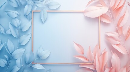 Thin frame with tropical leaf design.
