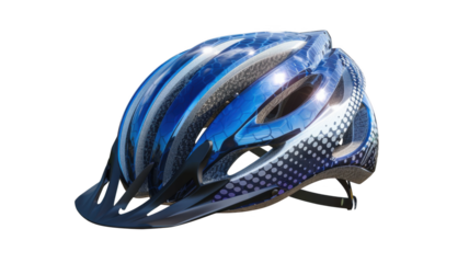 Close Up of a Bicycle Helmet, isolated on transparent background.
