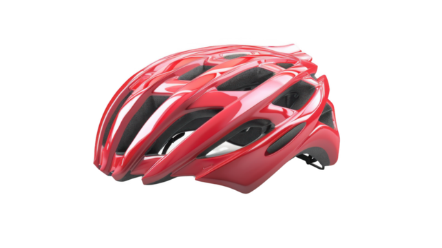 Close Up of a Bicycle Helmet, isolated on transparent background.