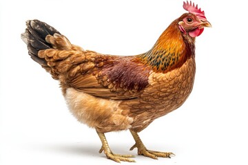 Fototapeta premium Chicken Portrait on White Background