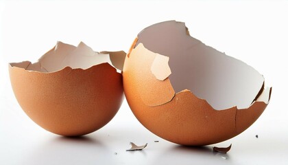 cracked eggshell isolated