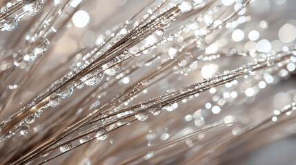 Dewdrops on Pampas Grass: A Macro Photography Masterpiece