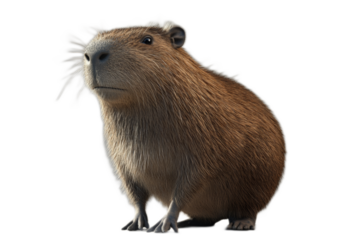 A brown rodent with a long tail and a furry face
