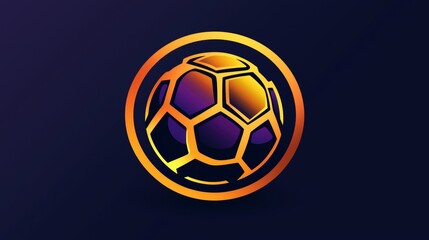 Fototapeta premium Creative soccer ball design with modern gradient colors on a dark background. Generative AI