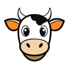 Funny cow head vector art illustration