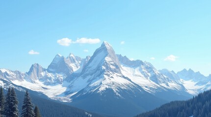 Snow-Capped Mountain Landscape
