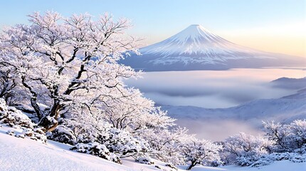 Le Mont Fuji En Hiver au Japon: L’Immortelle Danse de la Neige et du Silence