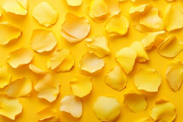 Yellow Rose Petals on a Bright Background
