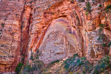 Rugged Zion Canyon Cliffs at Golden Hour Eye-Level View