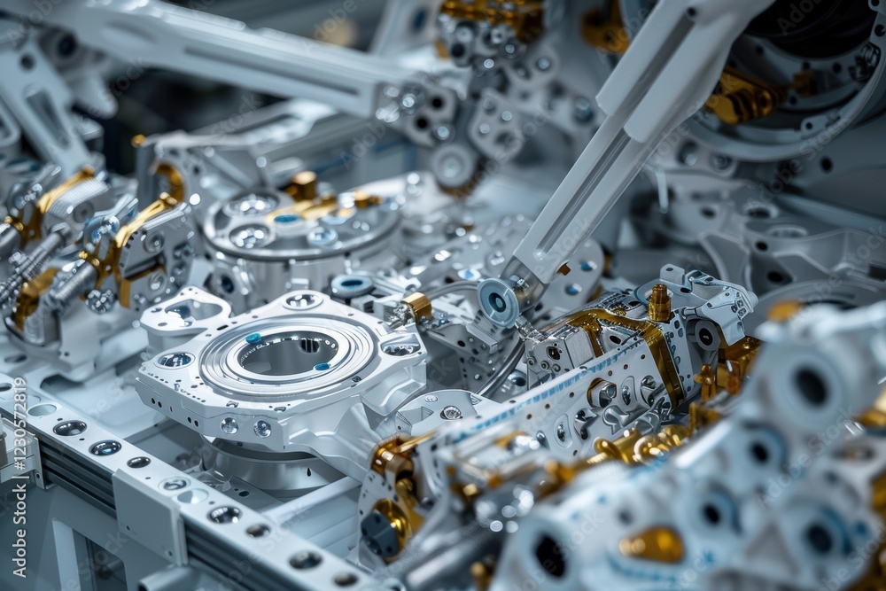 Poster precision robotics in aerospace manufacturing: advanced mechanical component assembly