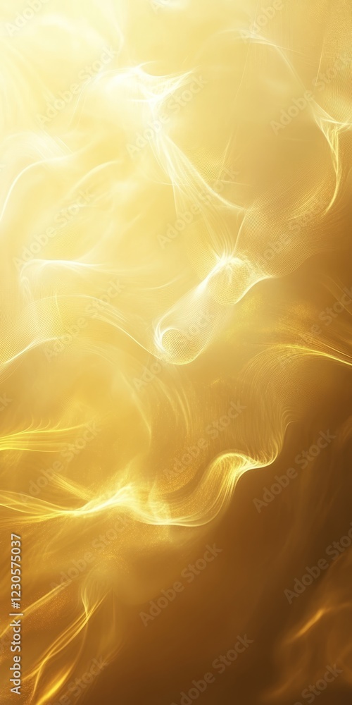 Poster abstract image of golden light waves forming a dreamy, ethereal background with soft, flowing patter