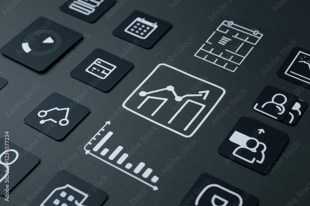 Poster data analytics dashboard: visualizing business growth and user engagement