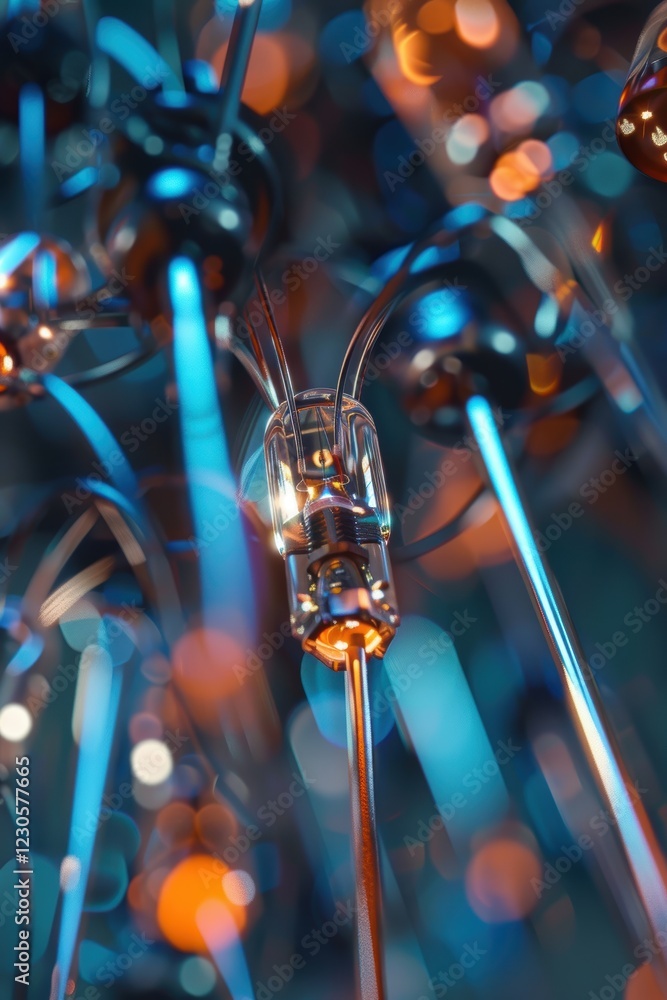 Poster innovative microelectronics assembly: high-resolution macro shot for design and technology projects