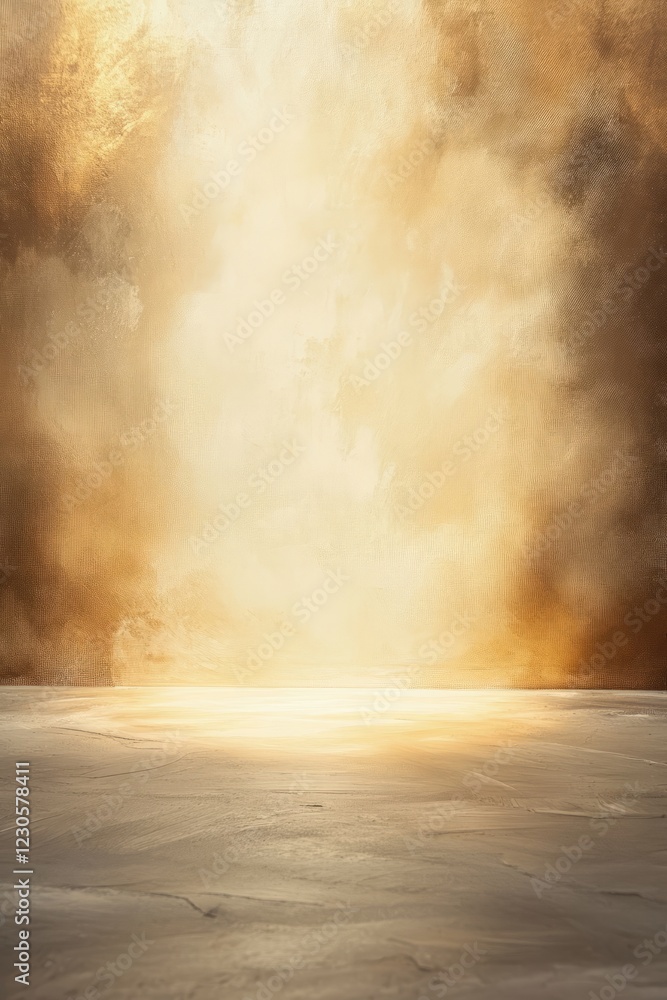 Poster a captivating abstract image featuring golden light, textured clouds, and an illuminated surface, cr