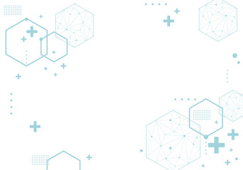 Geometric haxagon light medical background. Technology medical design. Background of hexagon geometric blue pattern