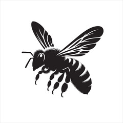 Vector  money bee silhouette