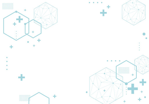 Geometric haxagon light medical background. Technology medical design. Background of hexagon geometric blue pattern