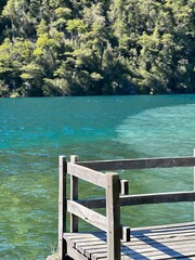 wooden bridge over the lake