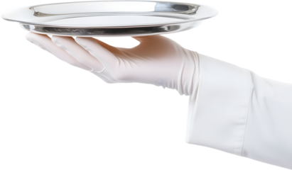 waiter holding a tray