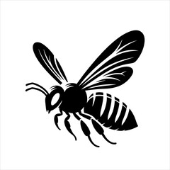 Vector  honey bee silhouette