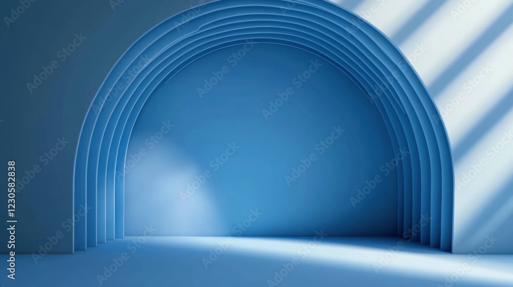 Poster abstract blue background with drop shadow and light. backdrop for product presentation