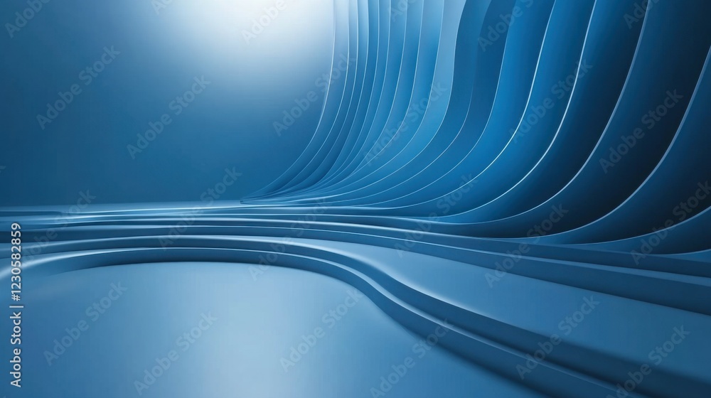 Poster abstract blue background with drop shadow and light. backdrop for product presentation