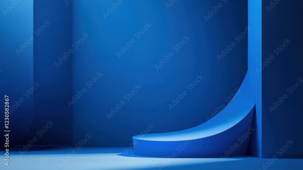 Poster abstract blue background with drop shadow and light. backdrop for product presentation