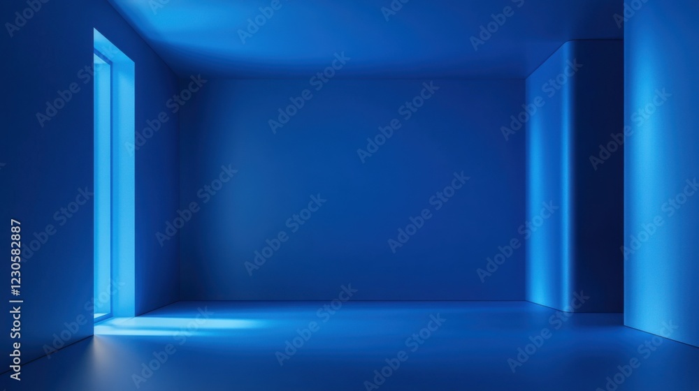 Poster abstract blue background with drop shadow and light. backdrop for product presentation