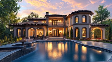 Fototapeta premium A beautiful new house created using a 3D software.