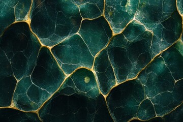 Abstract pattern resembling cracked dark marble with gold accents