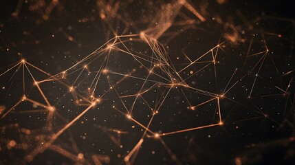 Abstract Network Connection Glowing Lines Digital Technology Background