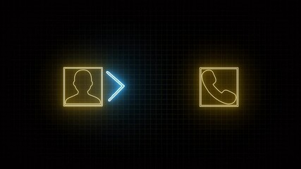 Ringing phone icon Ideas for Talking to Support concept. Glowing call icon animation. call concept on mobile phone screen animation .