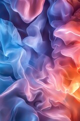 Obraz premium Abstract colorful fabric waves, flowing, textured background, design element