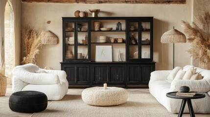 Modern Living Room Decor With Neutral Tones And Natural Textures