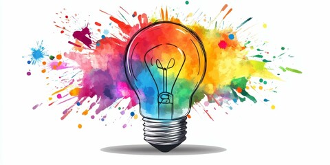Vibrant Idea Lightbulb Graphic Design