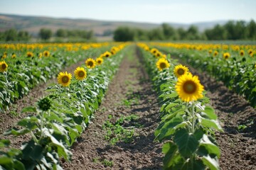 Sunlit Sunflower Field