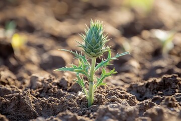 Young Plant Growing in Soil