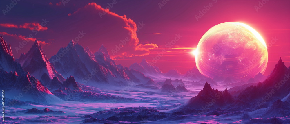 Canvas Prints a ufo with an iridescent dome instantly crashes in_004