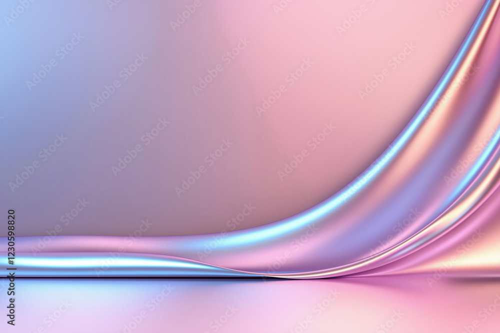 Poster soft draping fabric creates a soothing color gradient in a serene indoor setting