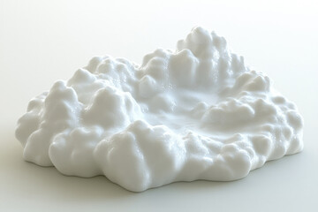 White, creamy texture; amorphous, cloud-like form; soft, billowing mass.