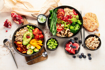 Gourmet and nutritious vegan meal. Healthy eating concept