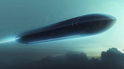 Fototapeta premium httpss.mj.runwvoUtG7OyM8 UFO a huge flying long cy_006