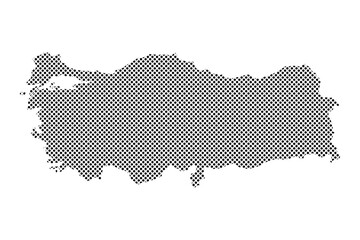 Turkey map with dotted pattern vector illustration
