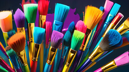 Fototapeta premium Background with colorful paint strokes 