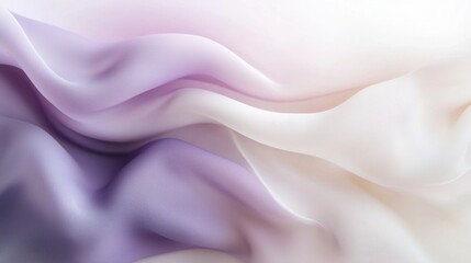 Fototapeta premium Close-up of a fabric with a smooth and elegant texture. the fabric appears to be made of a silky or satin-like material, with a gradient of light pink and purple colors.