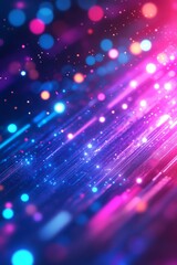 Obraz premium Dynamic and Vivid Abstract Digital Art with Neon Bokeh Lights and Futuristic Patterns