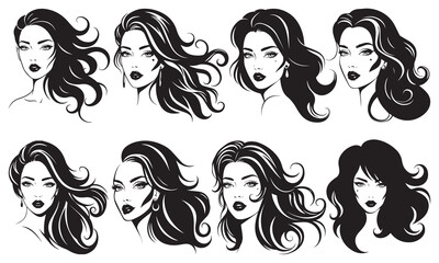 Elegant Contrast: A Striking Black-and-White Illustration of a Woman