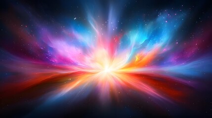 Fototapeta premium Vibrant Cosmic Explosion Nebula Fantasy Art